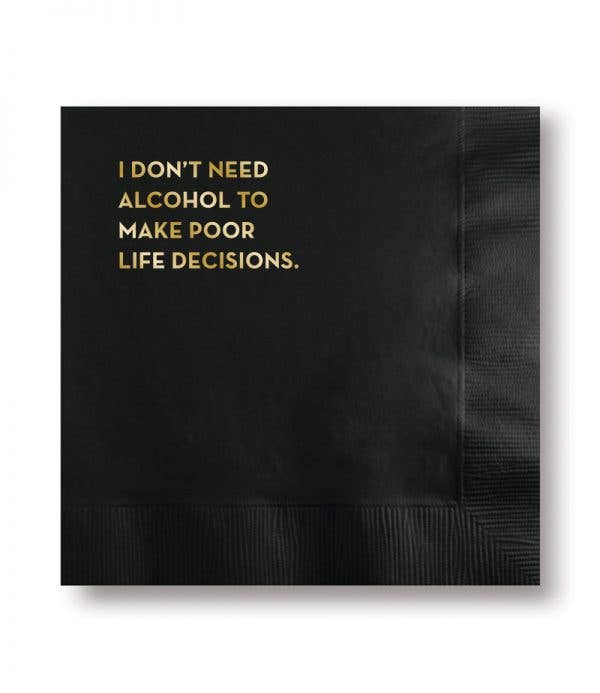 Poor Life Decisions Cocktail Napkins - Boxed Set of 20