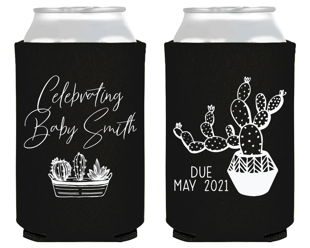 Cactus Baby Shower Neoprene Can Cooler