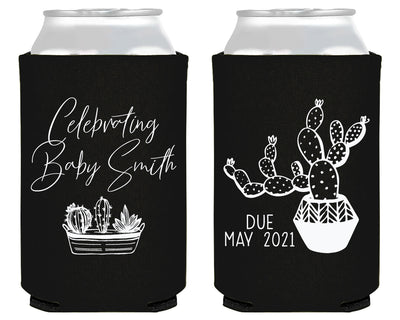 Cactus Baby Shower Neoprene Can Cooler