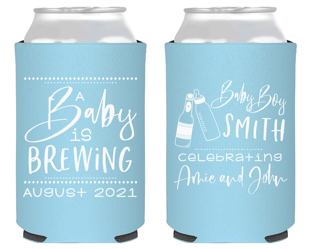 A Baby Is Brewing Shower Foam Can Cooler