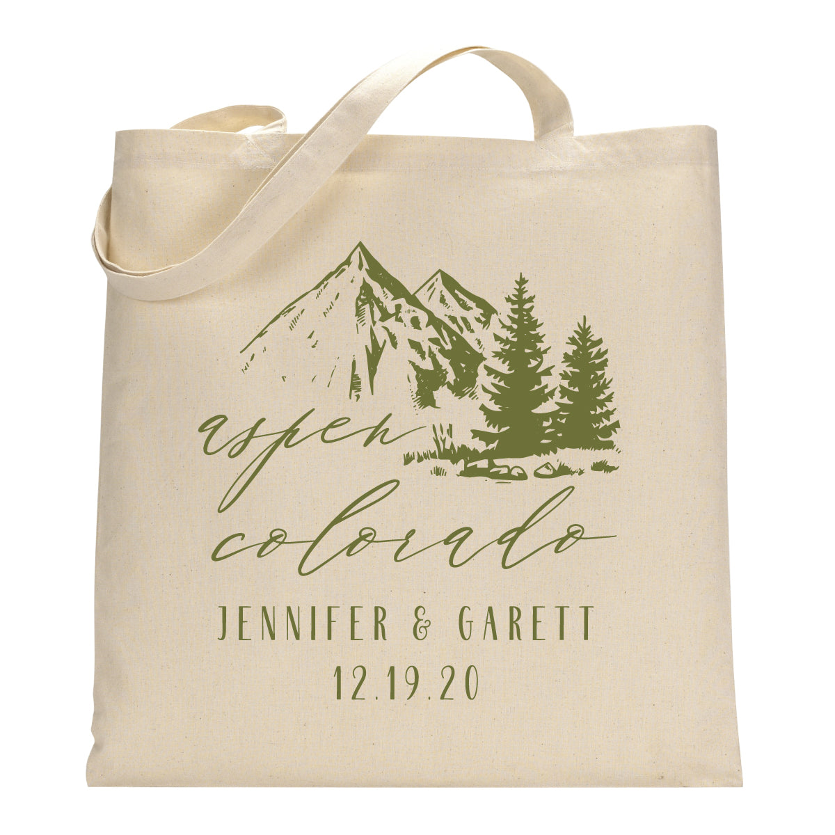 Mountains Trees Wedding Destination Welcome Tote Bag