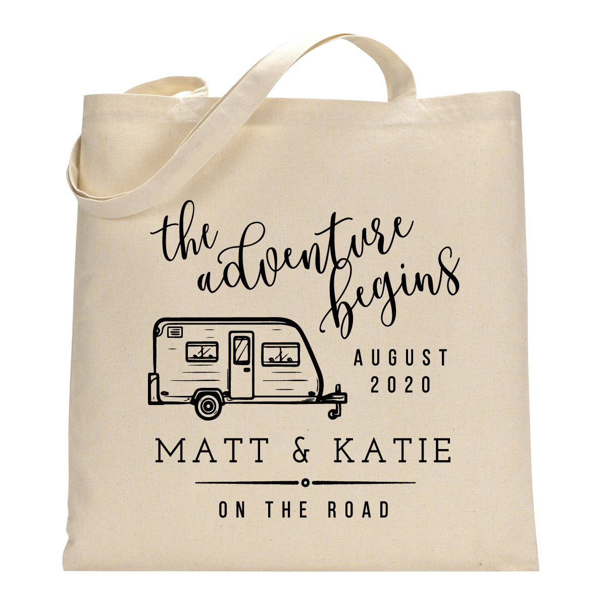 The Adventure Begins Camping RV Tote Bag