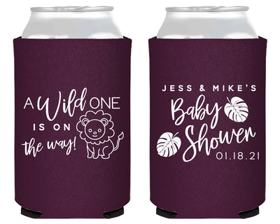 A Wild One Jungle Baby Shower Foam Can Cooler