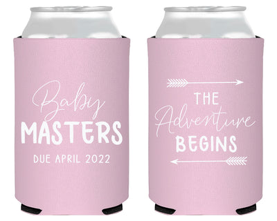 The Adventure Begins Baby Shower Foam Can Cooler