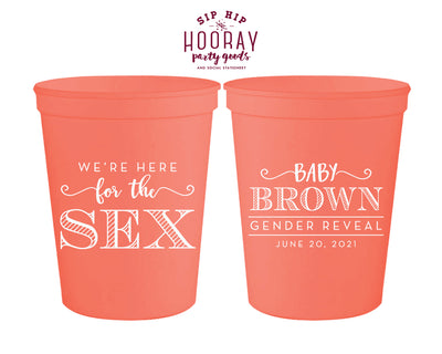 Here For The Sex Fancy Baby Gender Reveal Stadium Cup