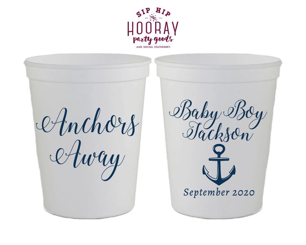 Anchors Away Anchor Baby Shower Stadium Cup