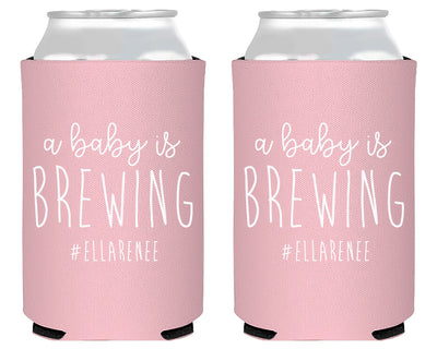 A Baby is Brewing Couples Shower Neoprene Can Cooler