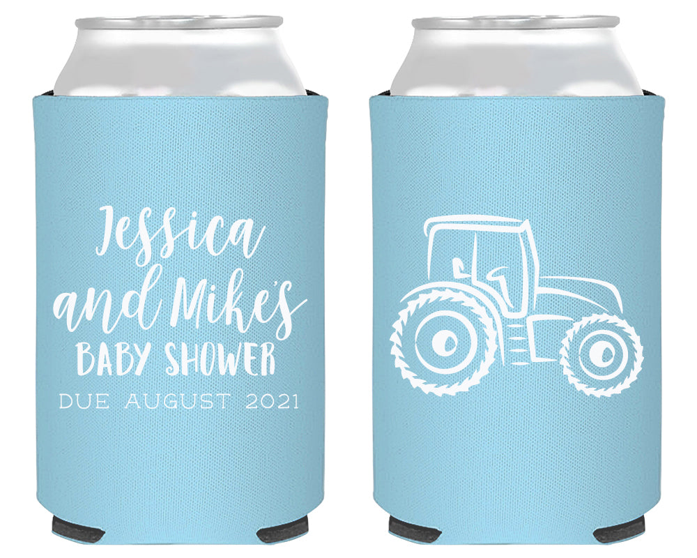 Tractor Baby Shower Neoprene Can Cooler