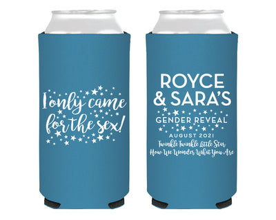 Twinkle Twinkle Star I Only Came for The Sex Gender Reveal Foam Slim Can Cooler
