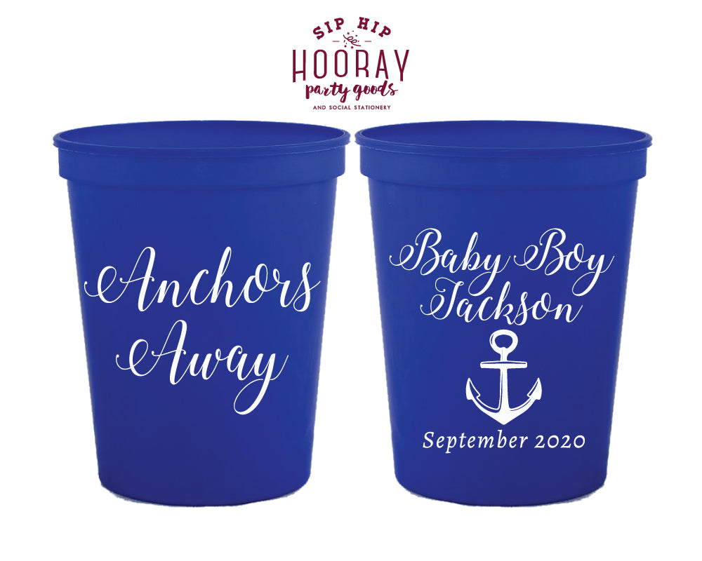 Anchors Away Anchor Baby Shower Stadium Cup