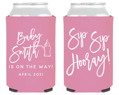 Sip Sip Hooray Baby Shower Neoprene Can Cooler
