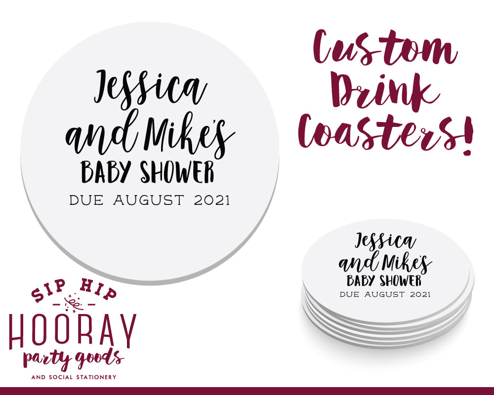 Tractor Baby Shower Coasters