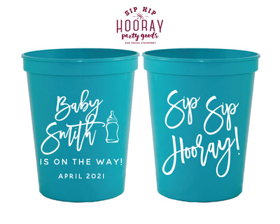 Sip Sip Hooray Baby Shower Stadium Cup