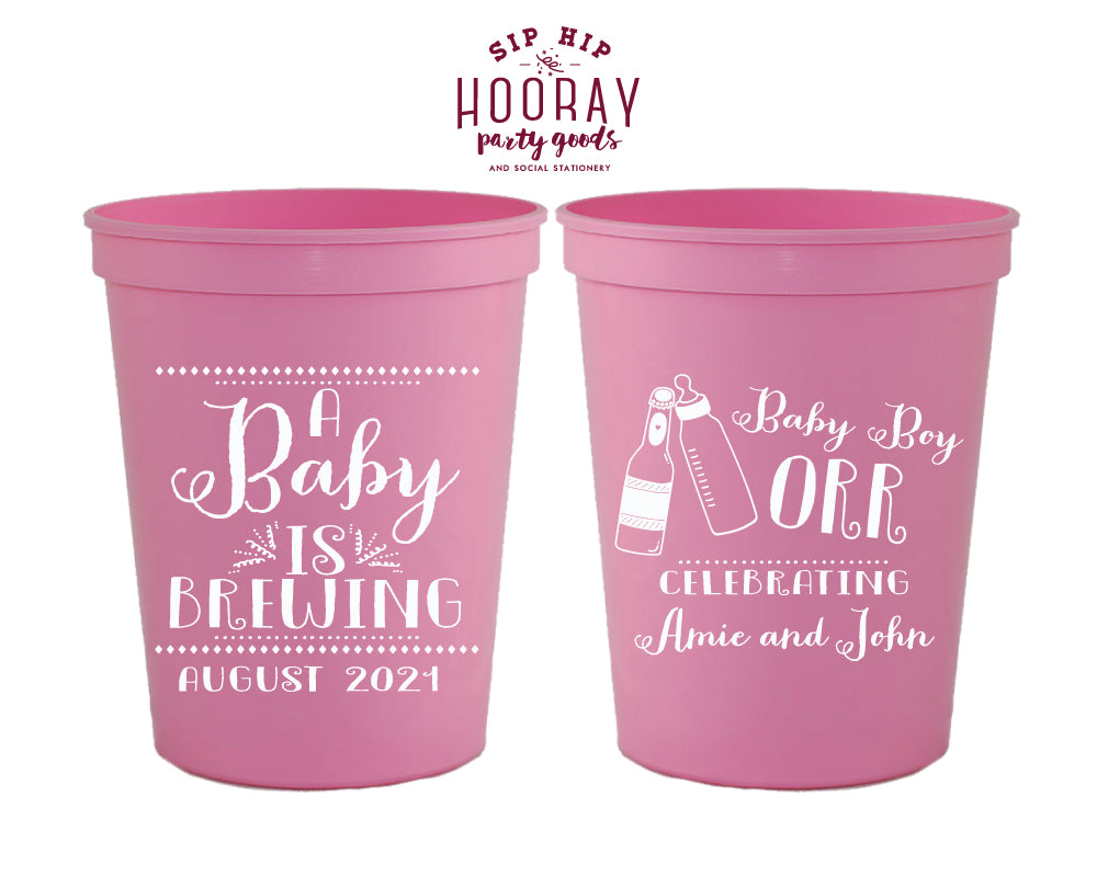 A Baby is Brewing Baby Shower Stadium Cup