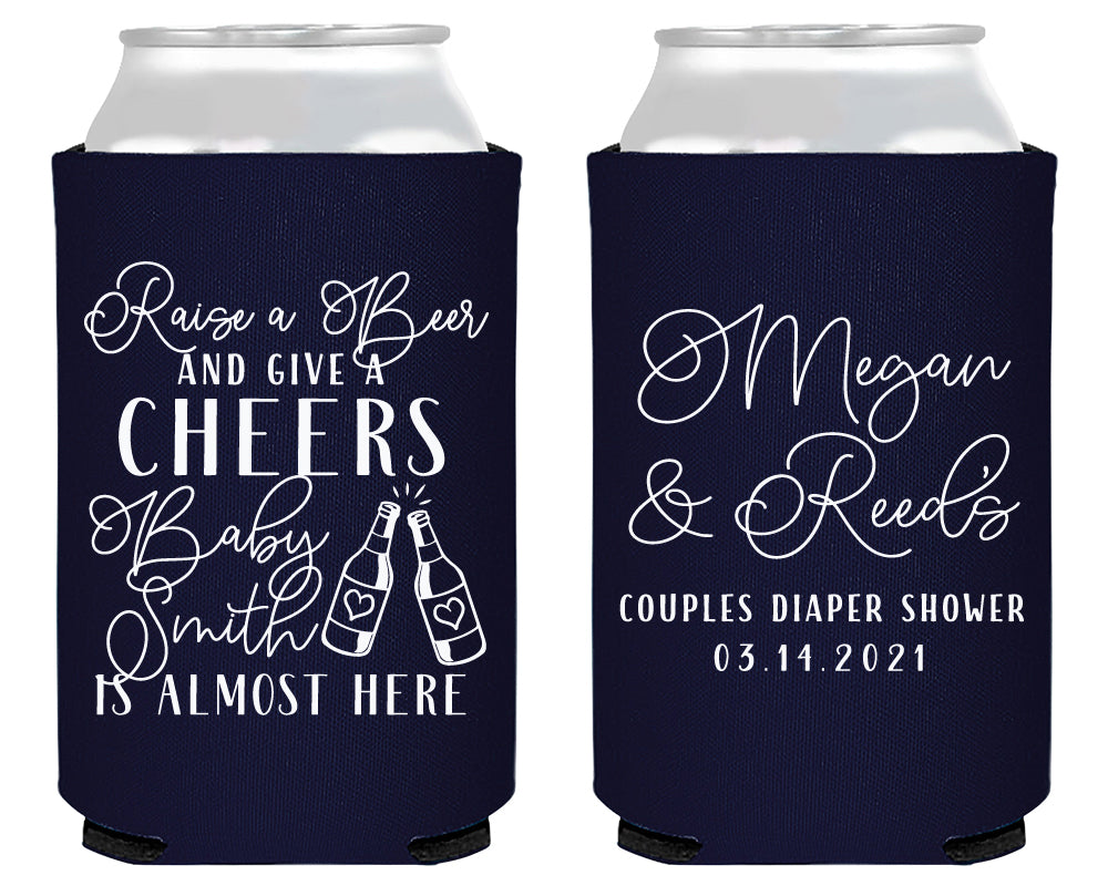Couples Diaper Baby Shower Neoprene Can Cooler
