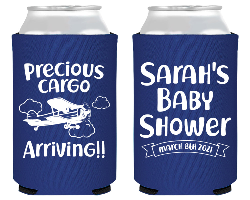 Airplane Baby Shower Neoprene Can Cooler