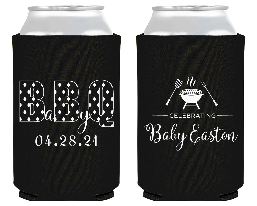 Baby Q Bar-B-Que Baby Shower Foam Can Cooler