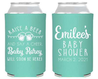Raise A Beer Baby Shower Neoprene Can Cooler