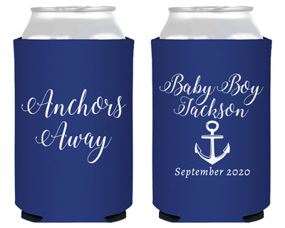 Anchors Away Anchor Baby Shower Neoprene Can Cooler