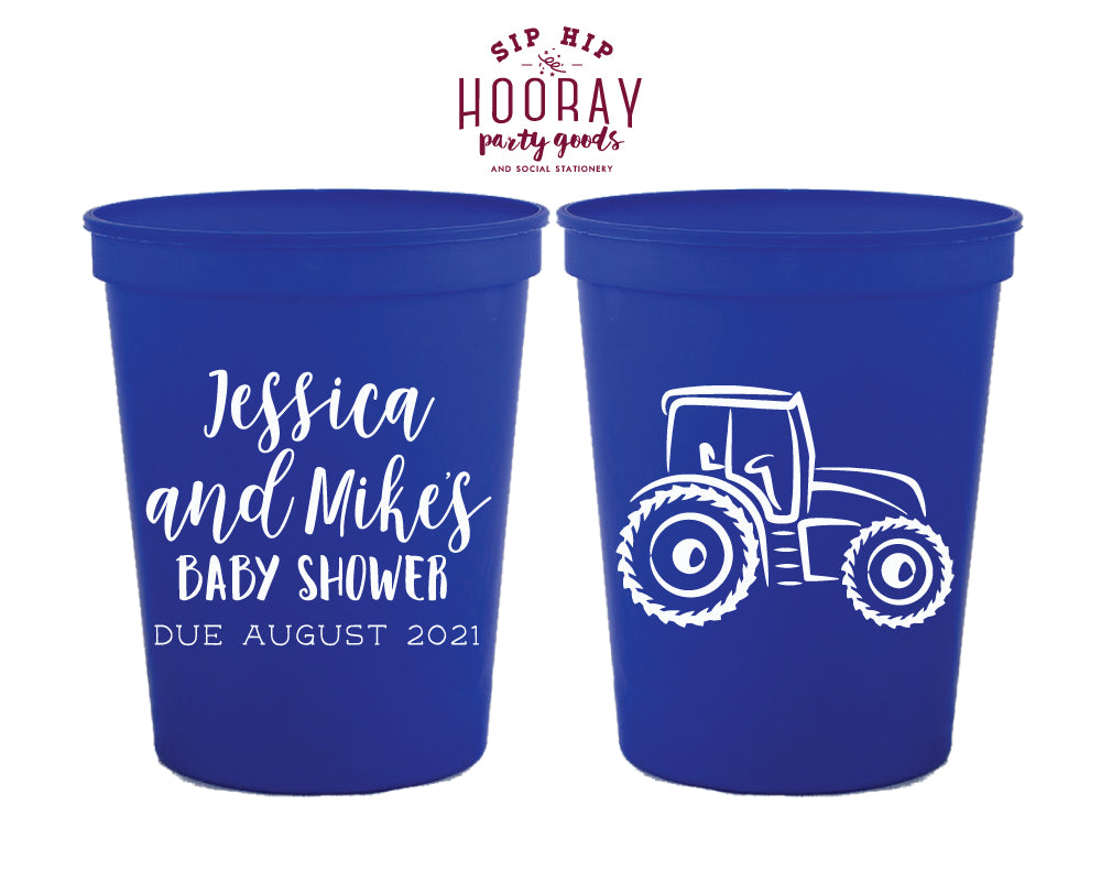 Tractor Baby Shower Stadium Cup