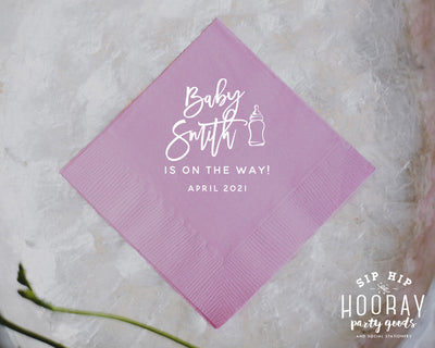 Sip Sip Hooray Baby Shower Cocktail Napkin