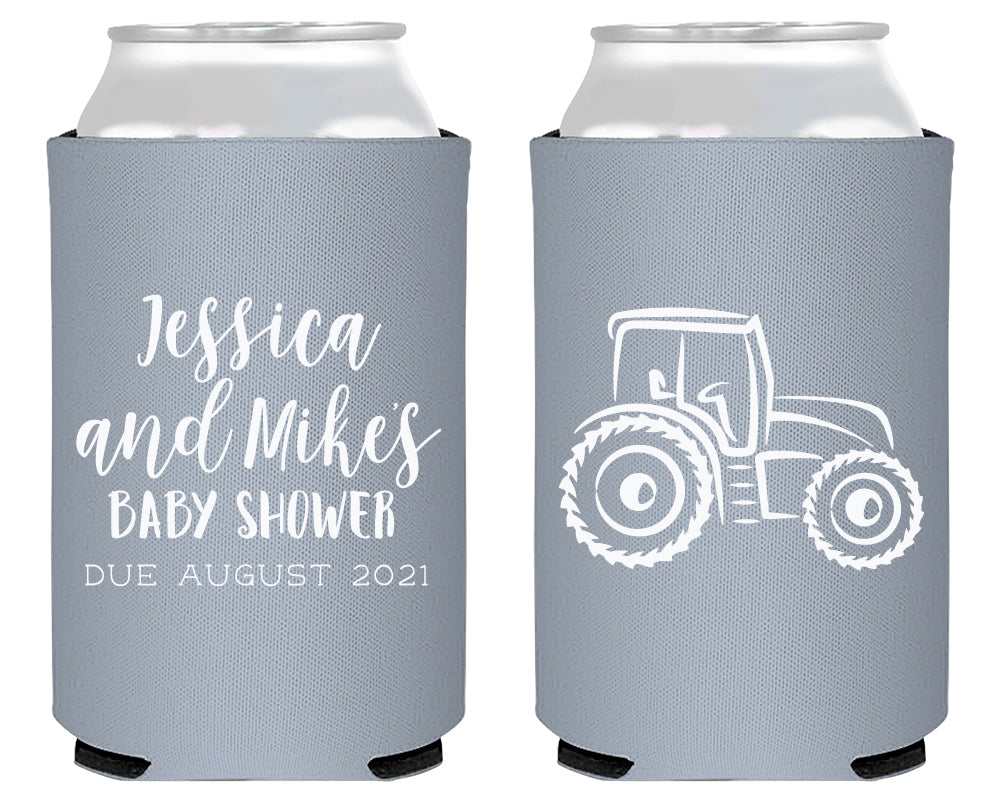 Tractor Baby Shower Foam Can Cooler