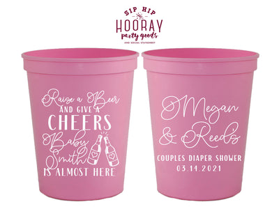 Couples Diaper Baby Shower Stadium Cup