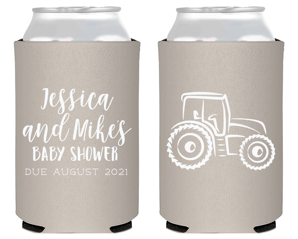 Tractor Baby Shower Neoprene Can Cooler