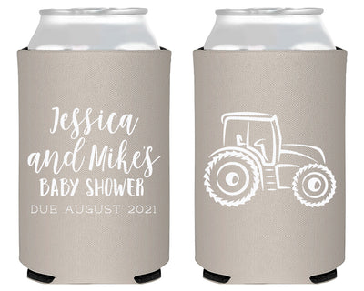 Tractor Baby Shower Neoprene Can Cooler