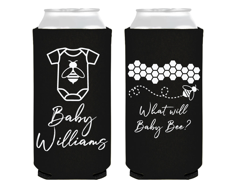 What Will Baby Bee Gender Reveal Foam Slim Can Cooler