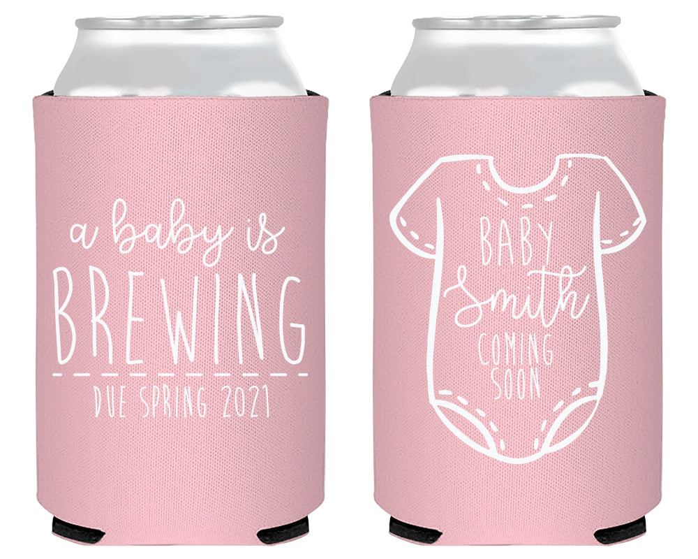 A Baby Is Brewing Coming Soon Onesie Foam Can Cooler