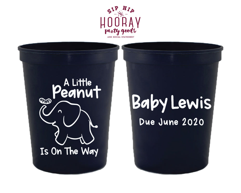 A Little Peanut Is On The Way Elephant Baby Shower Stadium Cup