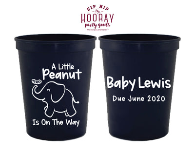A Little Peanut Is On The Way Elephant Baby Shower Stadium Cup