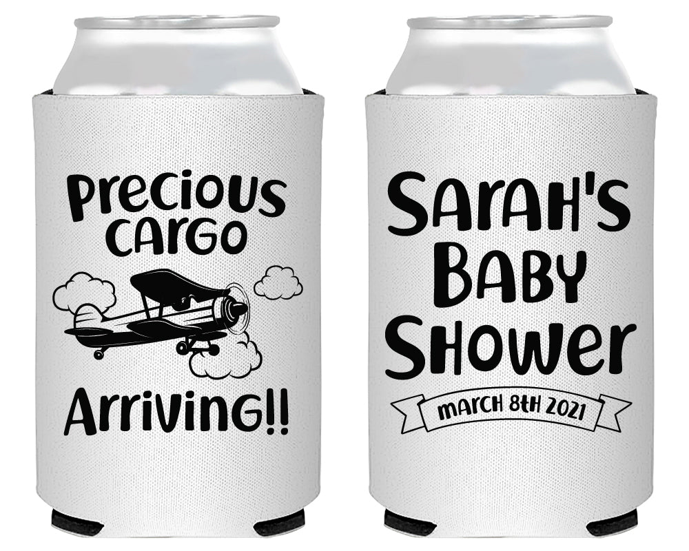 Airplane Baby Shower Foam Can Cooler