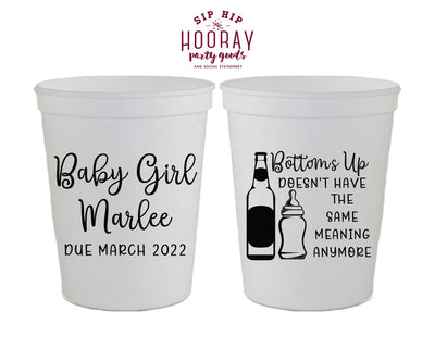Bottles Bottoms Up Baby Shower Stadium Cup