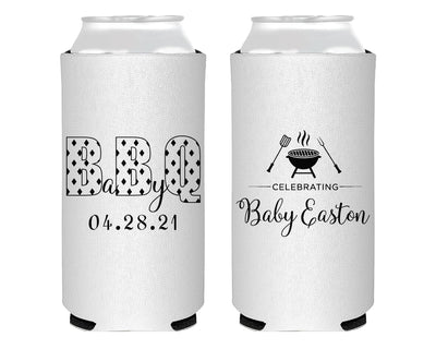Baby Q Bar-B-Que Baby Shower Foam Slim Can Cooler