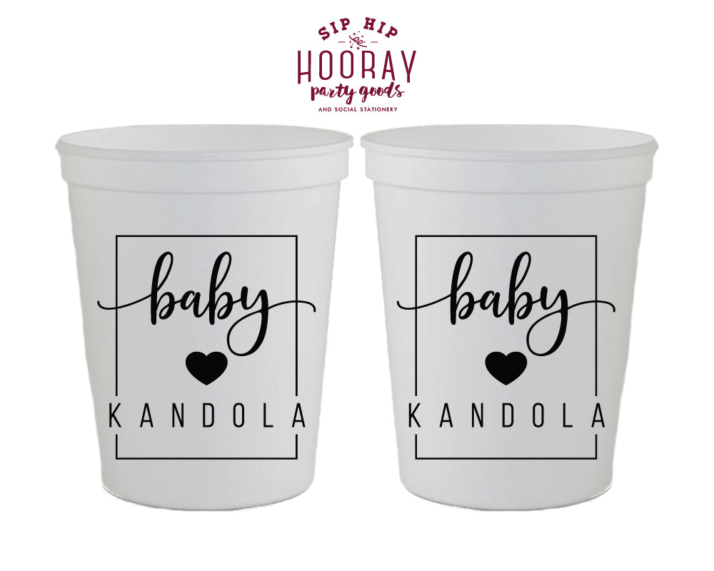 Simple Baby Shower Square Modern Stadium Cup