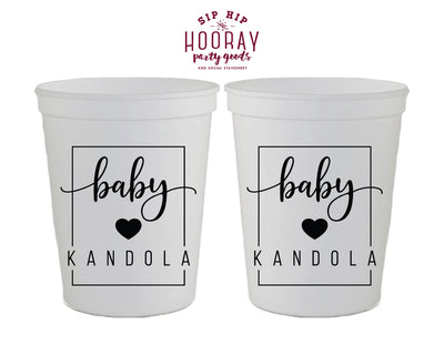 Simple Baby Shower Square Modern Stadium Cup