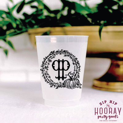 Nouveau Monogram Frosted Cups