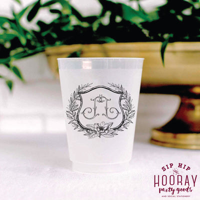 Nouveau Monogram Frosted Cups