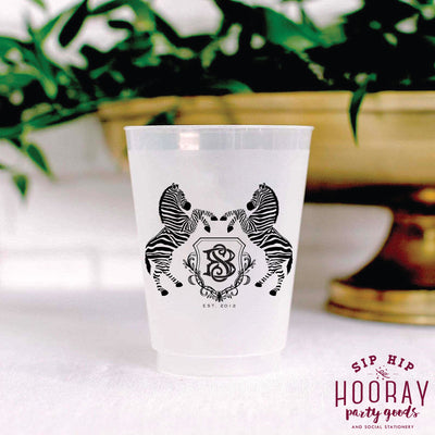 Nouveau Monogram Frosted Cups