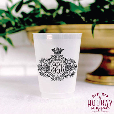 Nouveau Monogram Frosted Cups