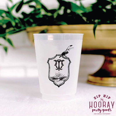 Nouveau Monogram Frosted Cups