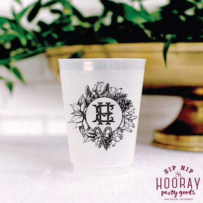 Nouveau Monogram Frosted Cups