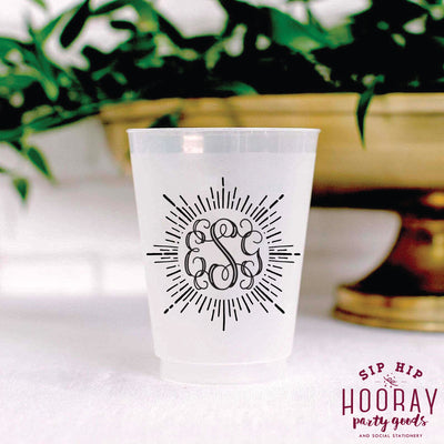 Nouveau Monogram Frosted Cups