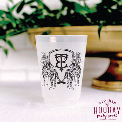 Nouveau Monogram Frosted Cups