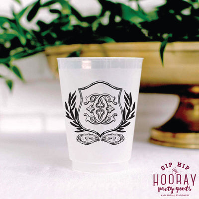 Nouveau Monogram Frosted Cups