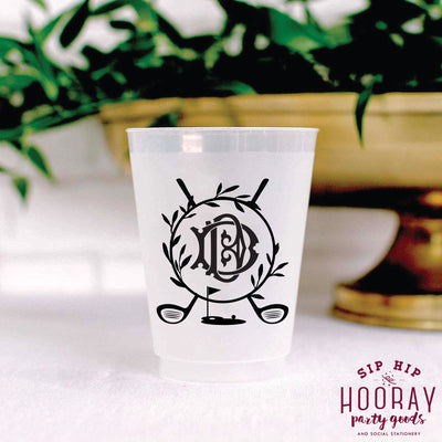 Nouveau Monogram Frosted Cups