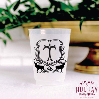 Nouveau Monogram Frosted Cups