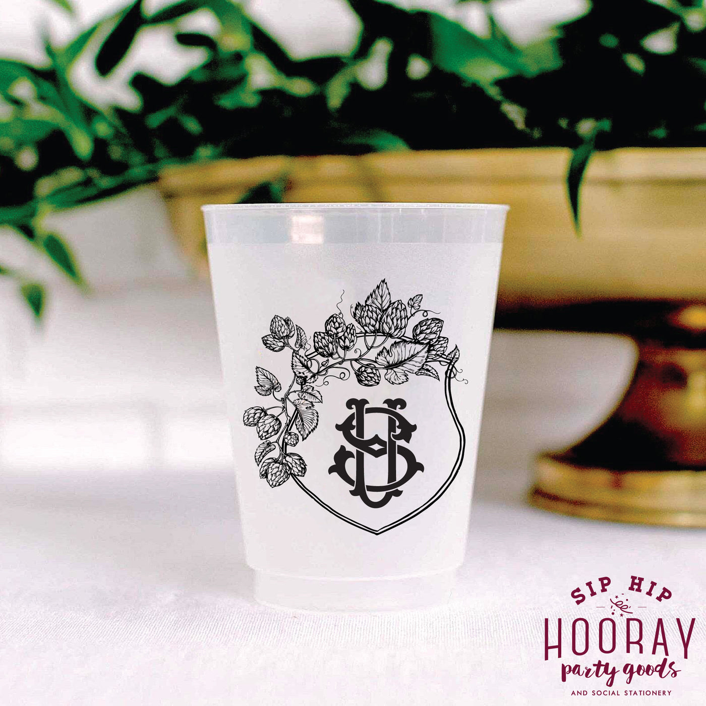 Nouveau Monogram Frosted Cups